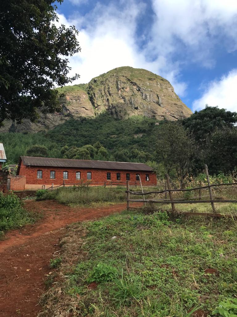 Projekt Tansania 201905 Krankenstation vor Bergmassiv